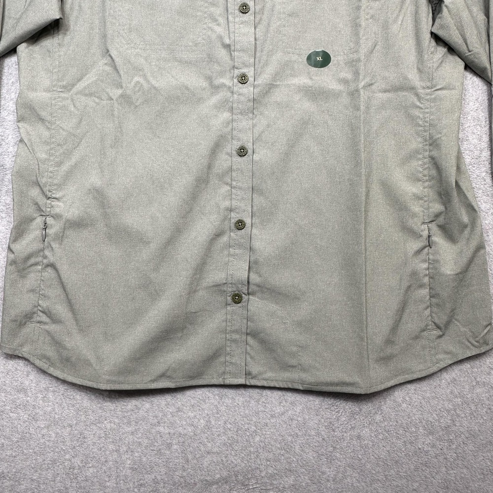 LL Bean Shirt Women XL Deep Olive NFZ Long Sleeve Button Outdoor Hiking Pockets - Picture 7 of 16